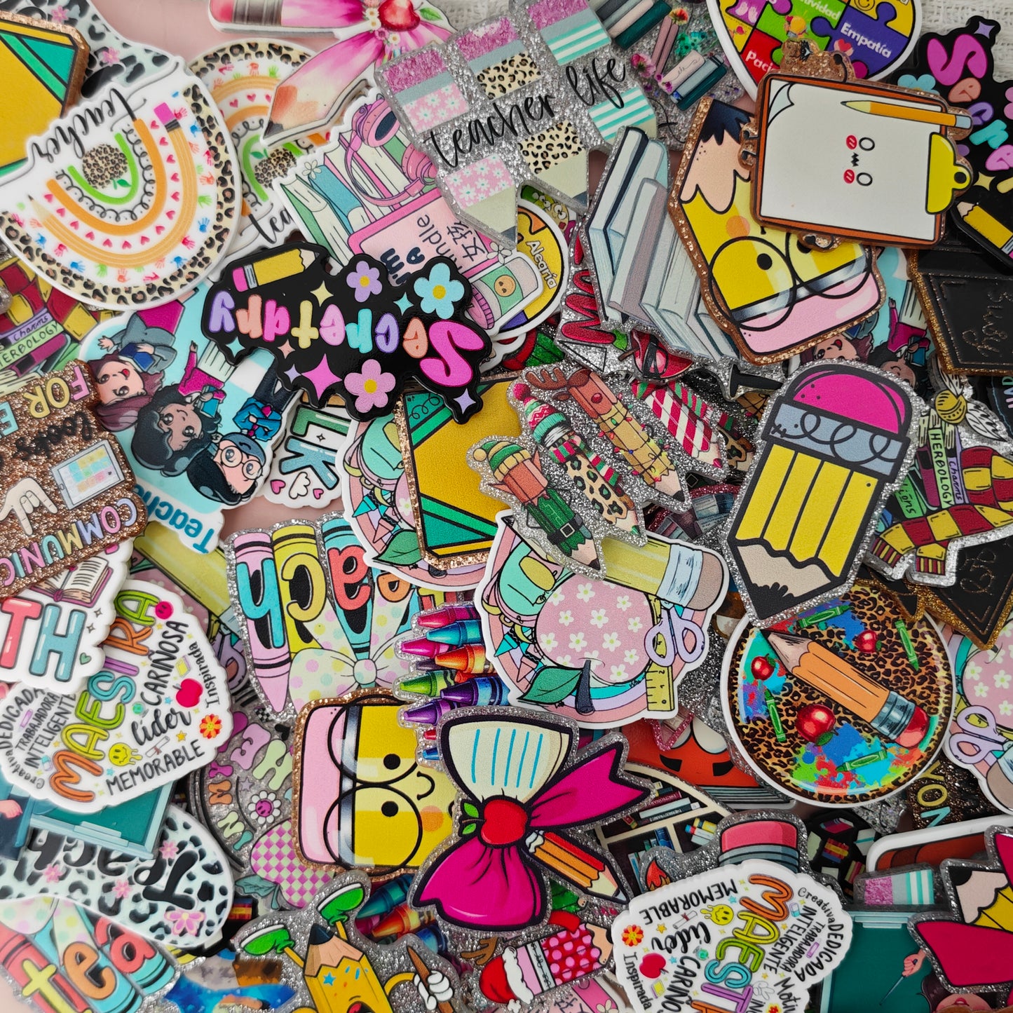 30pcs/bag Random School-Study-Books Acrylics Flatbacks for DIY Craft