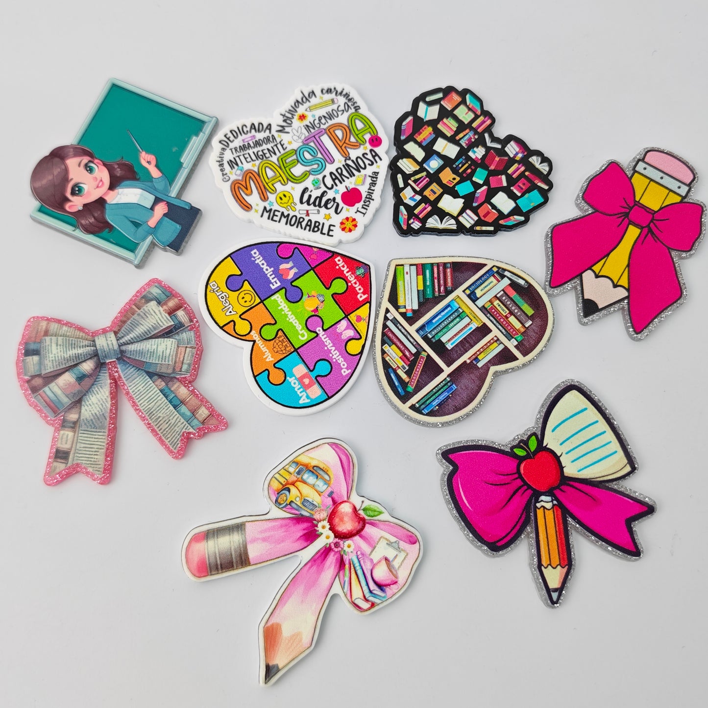 30pcs/bag Random School-Study-Books Acrylics Flatbacks for DIY Craft